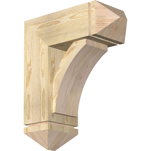 Ekena Millwork Thorton Arts and Crafts Rough Sawn Bracket w/ Offset Brace, Douglas Fir, 8"W x 20"D x 24"H BKT0806X20X24THR03RDF - main
